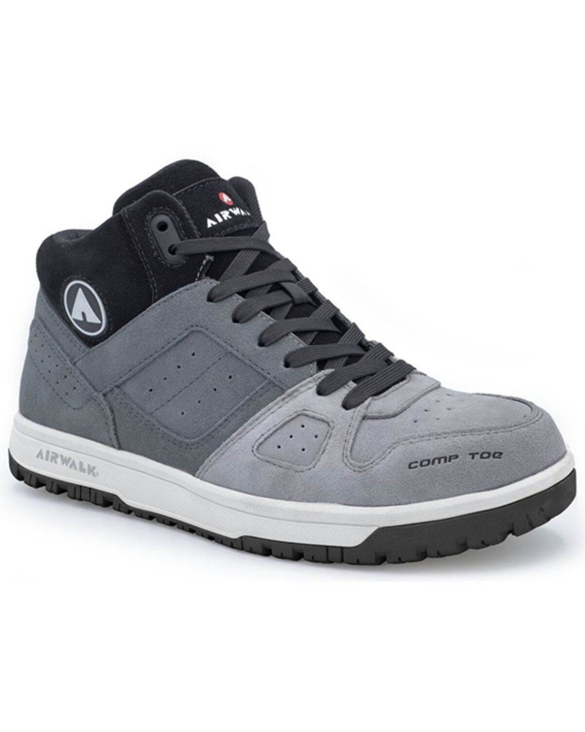 Image #1 - Airwalk Men's Mongo Mid Work Shoes - Composite Toe, Grey, hi-res