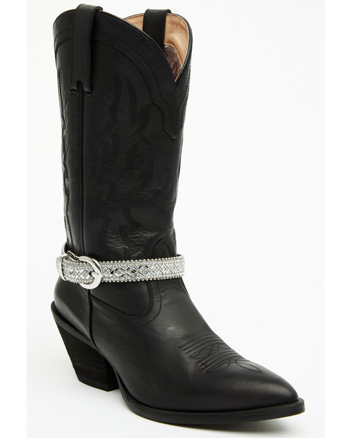 Shyanne Women's Rhinestone Boot Strap, Silver, hi-res