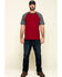 Image #6 - Hawx Men's Red Midland Short Sleeve Baseball Work T-Shirt - Big, Red, hi-res