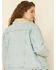 Image #4 - Levi's Women's Light Wash Sherpa Lined Collar Jacket, Blue, hi-res