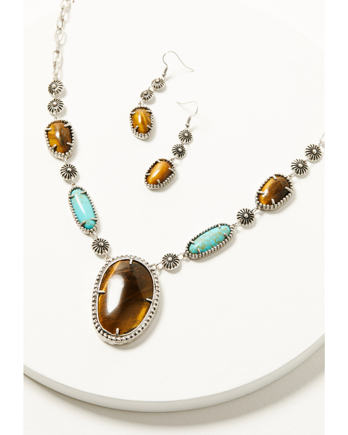 Shyanne Women's Americana Multi-Stone Jewelry Set - 2 Piece, Silver, hi-res