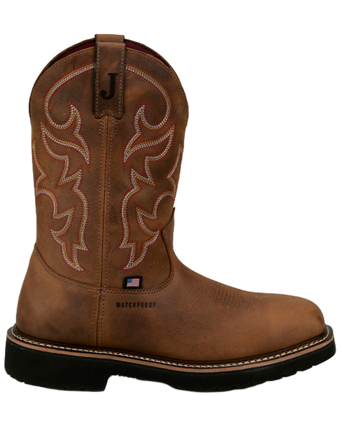 Image #2 - Justin Men's Homeland Waterproof Work Boots - Steel Toe, Brown, hi-res