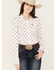 Image #1 - Ariat Women's Kirby USA Print Button Down Long Sleeve Stretch Western Shirt, White, hi-res