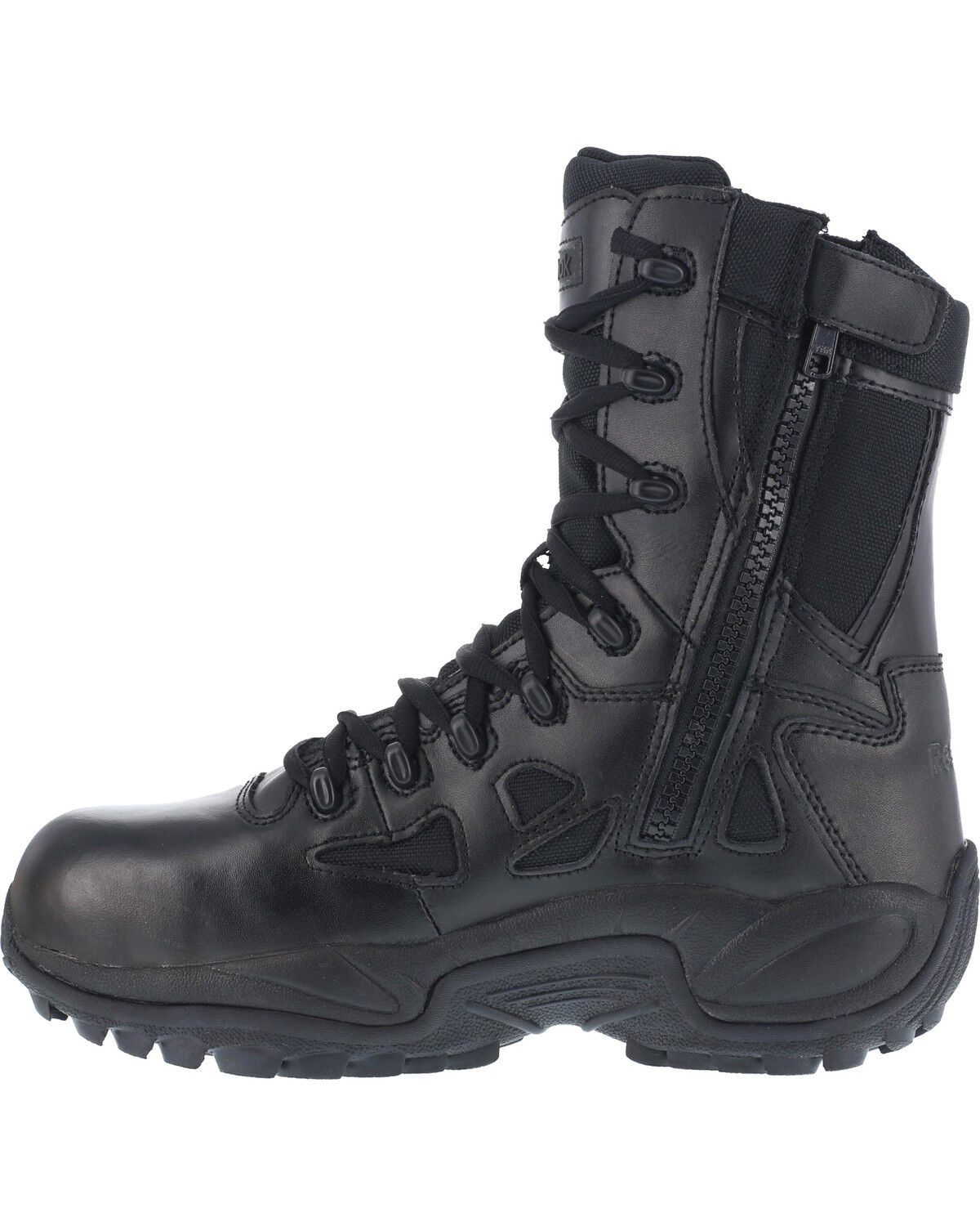 Image #4 - Reebok Women's Stealth 8" Lace-Up Black Side-Zip Work Boots - Composite Toe, Black, hi-res