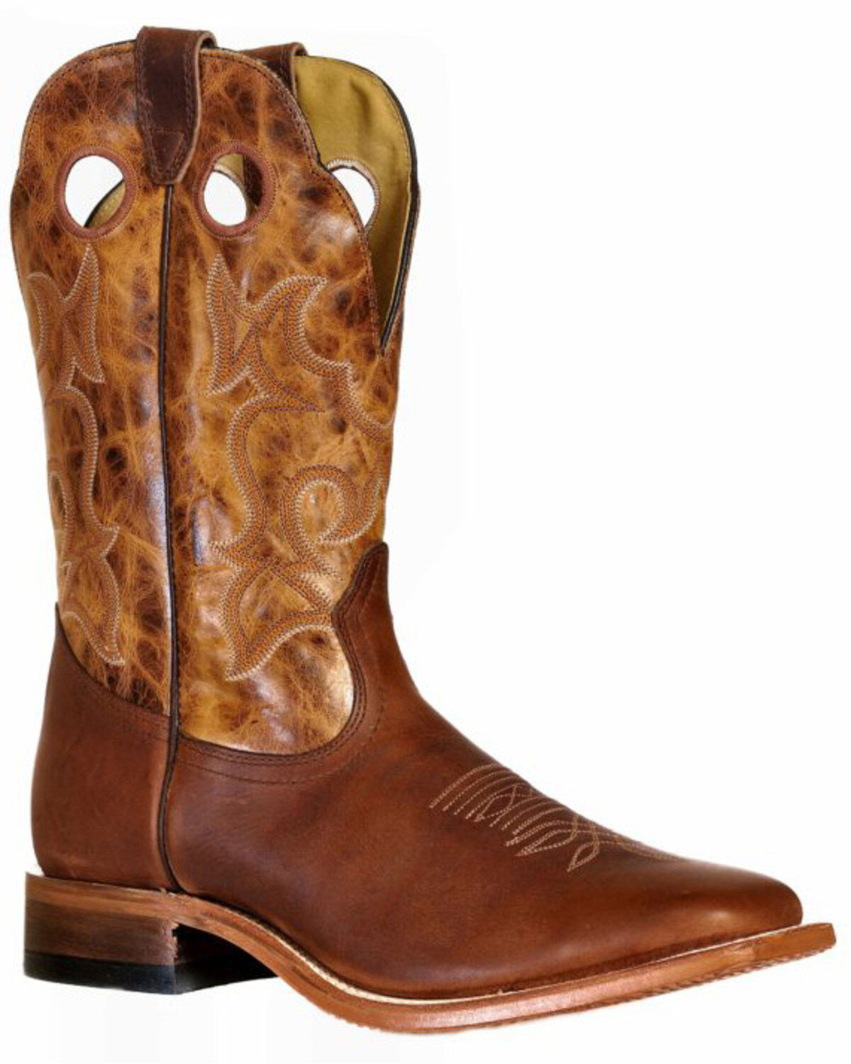 Image #1 - Boulet Men's Grizzly Sand Western Boots - Wide Square Toe, Cognac, hi-res
