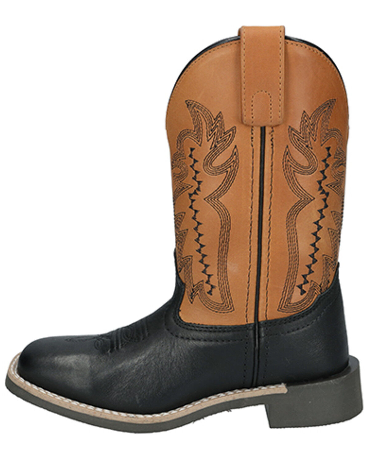 Image #3 - Smoky Mountain Little Boys' Garrett Western Boots - Broad Square Toe, Black/tan, hi-res