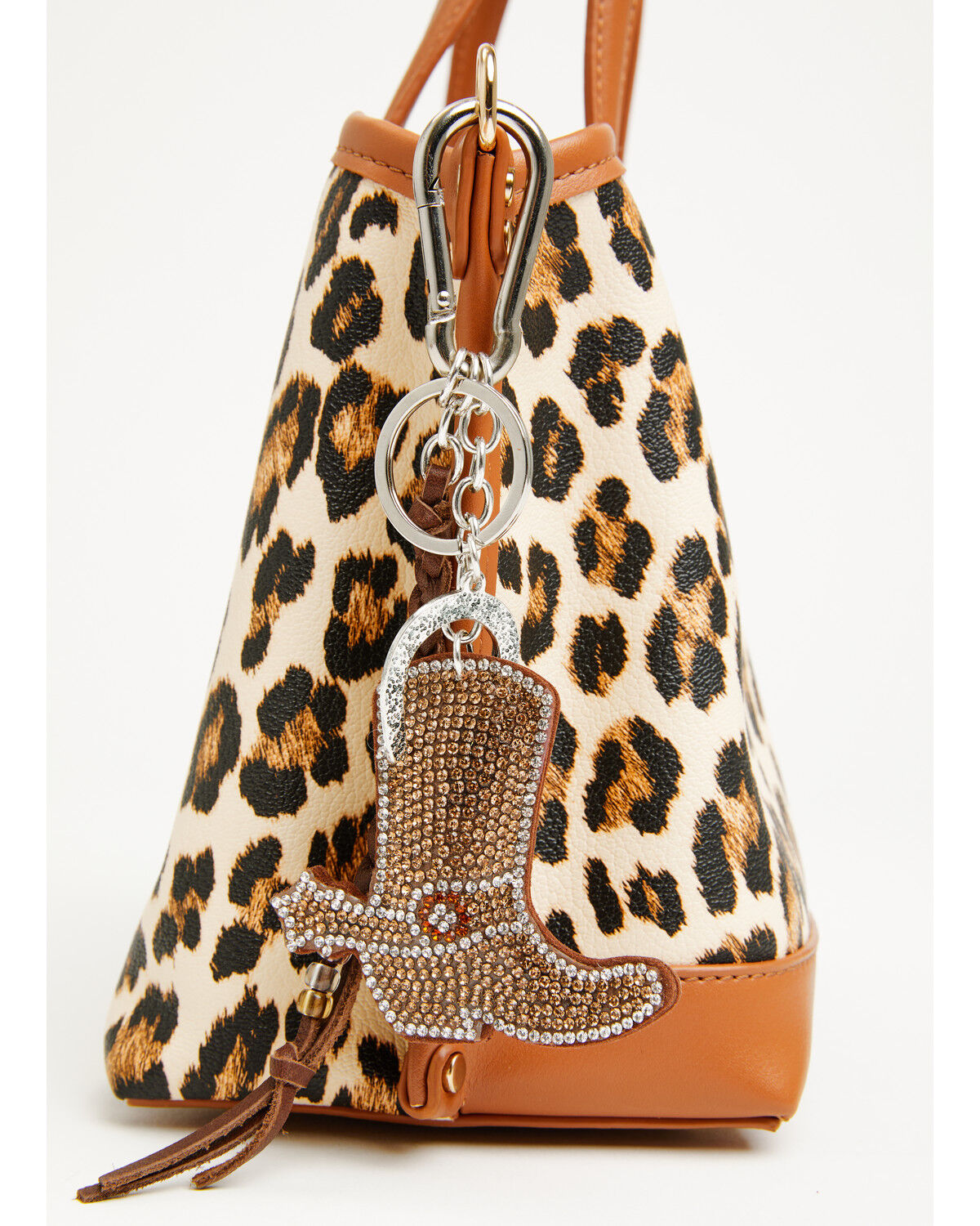 Image #2 - Shyanne Rhinestone Cowboy Boot Bag Charm, Brown, hi-res