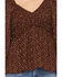 Image #3 - Yura Women's Floral Print Long Sleeve Shirt, Brown, hi-res
