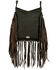 Image #2 - American West Women's Hair-On Fringe Crossbody Messenger , Chocolate, hi-res