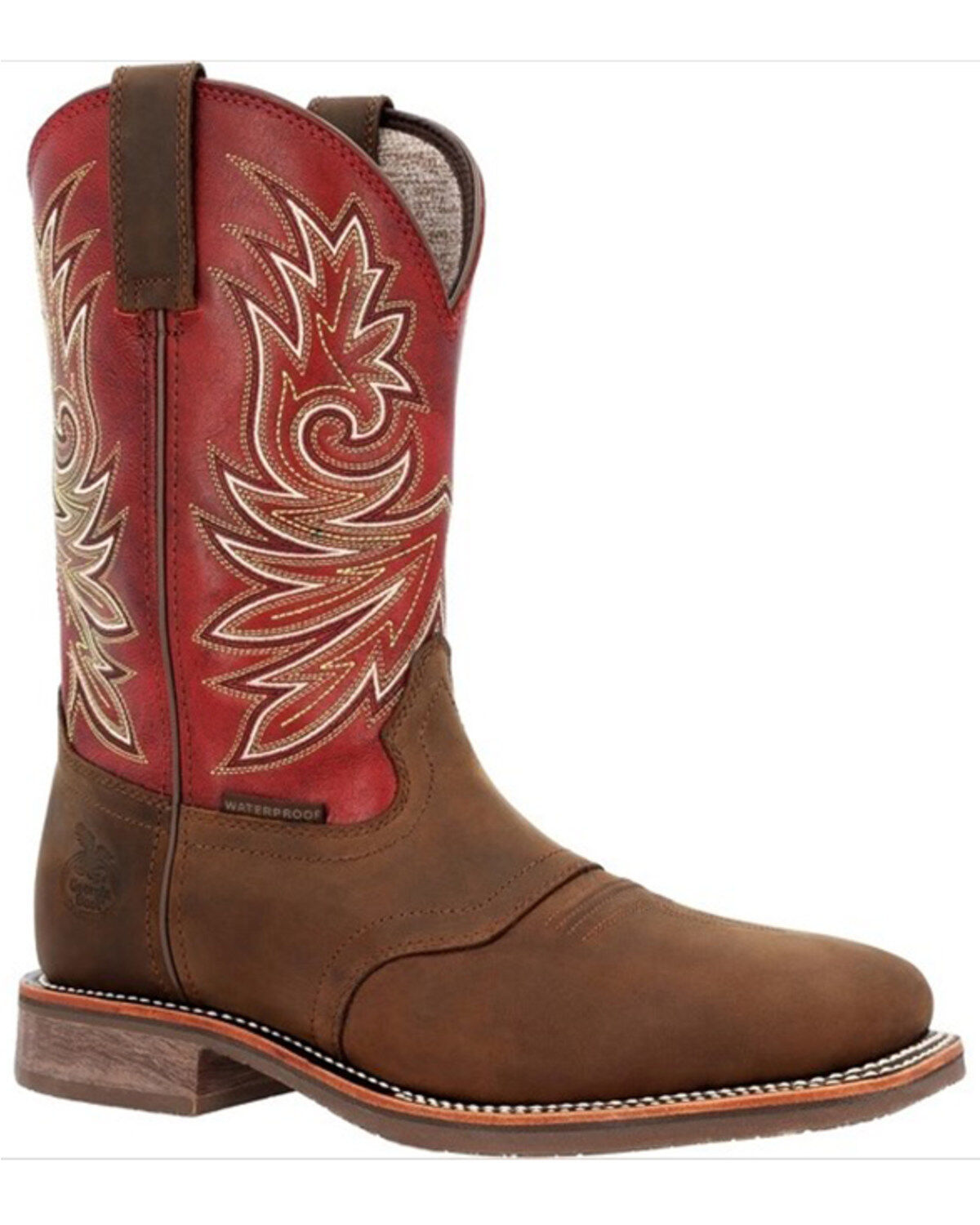 Image #1 - Georgia Boot Men's Carbo-Tec Waterproof Performance Western Boots - Square Toe, Brown, hi-res
