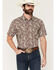 Image #1 - Cody James Men's Rusted Gate Paisley Print Short Sleeve Snap Western Shirt, Brown, hi-res
