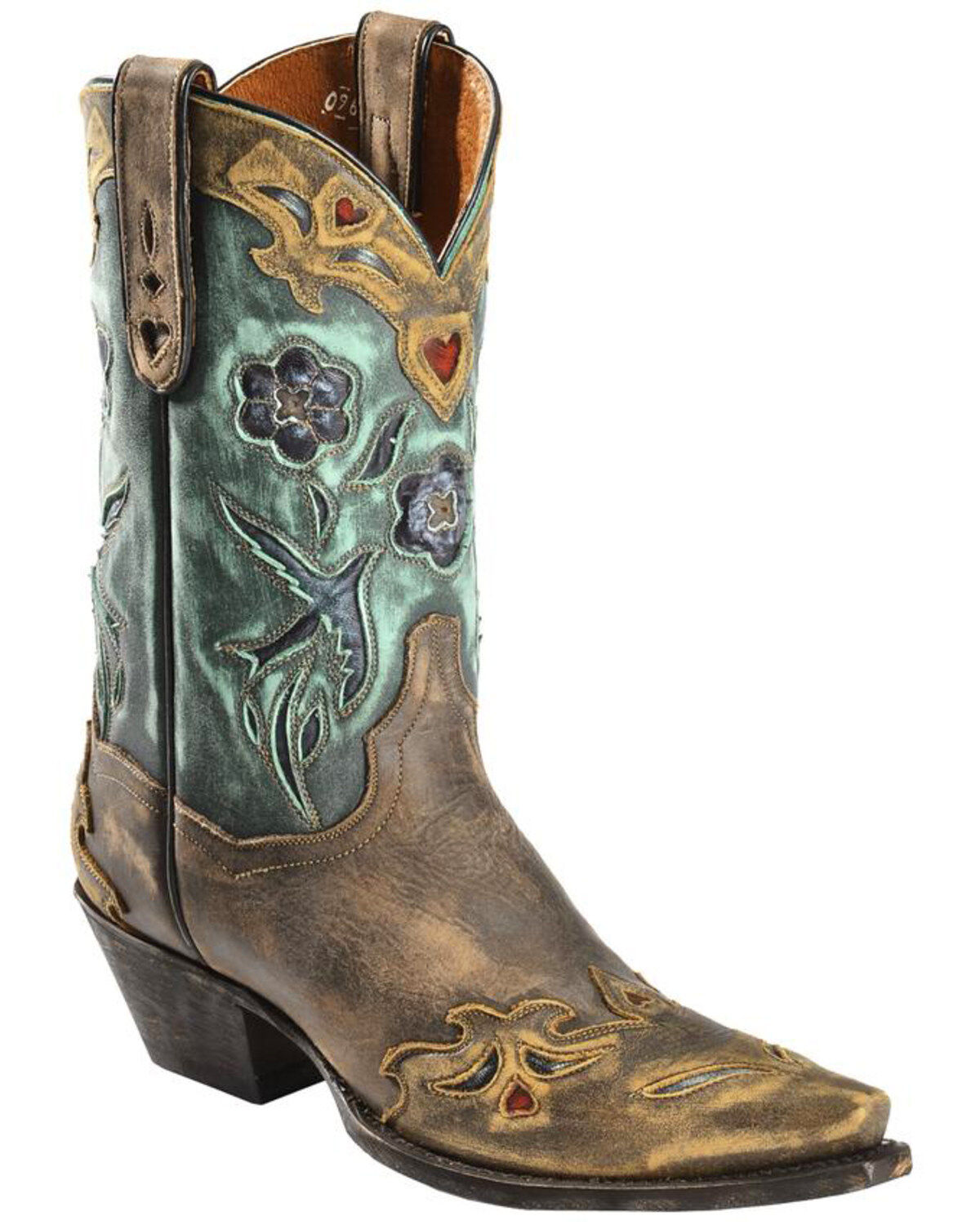 Image #1 - Dan Post Women's Blue Bird Wingtip Western Boots - Snip Toe, Copper, hi-res