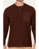 Image #3 - Lucky Brand Workwear Men's Slub Thermal Long Sleeve Pocket Henley Shirt, Chocolate, hi-res