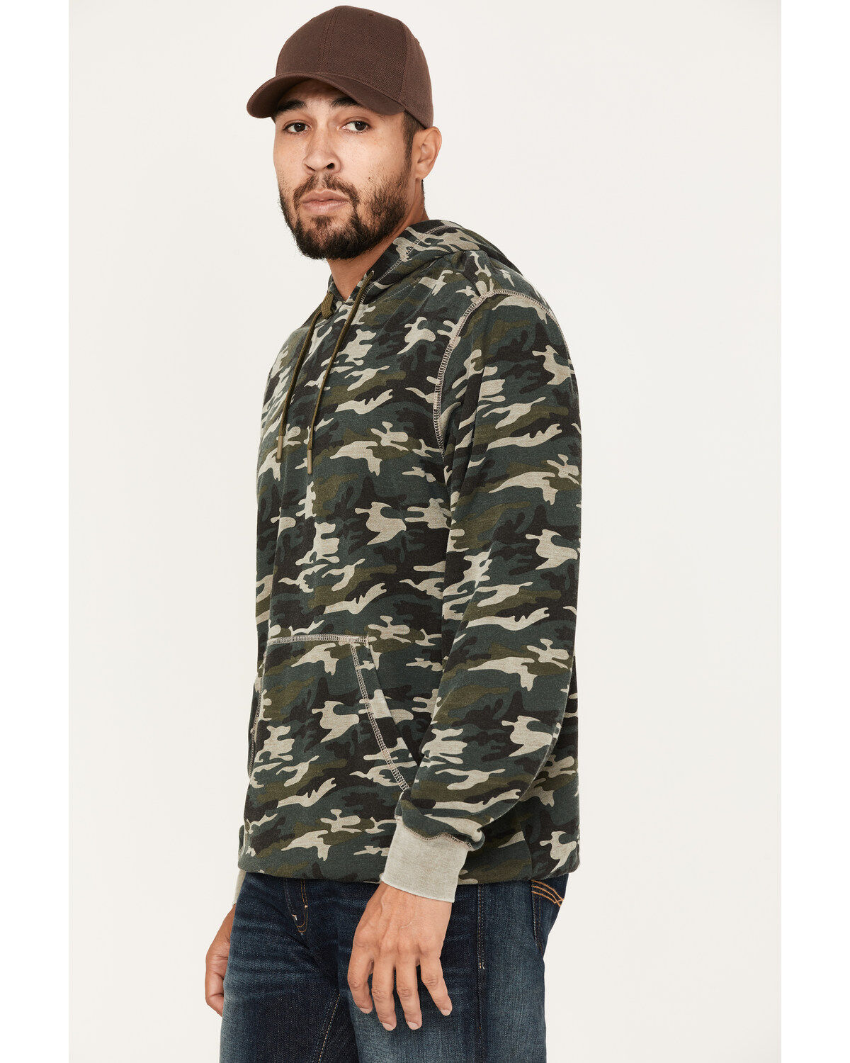 Image #2 - Moonshine Spirit&reg; Men's Now You See Me Burnout Camo Hooded Sweatshirt, Olive, hi-res