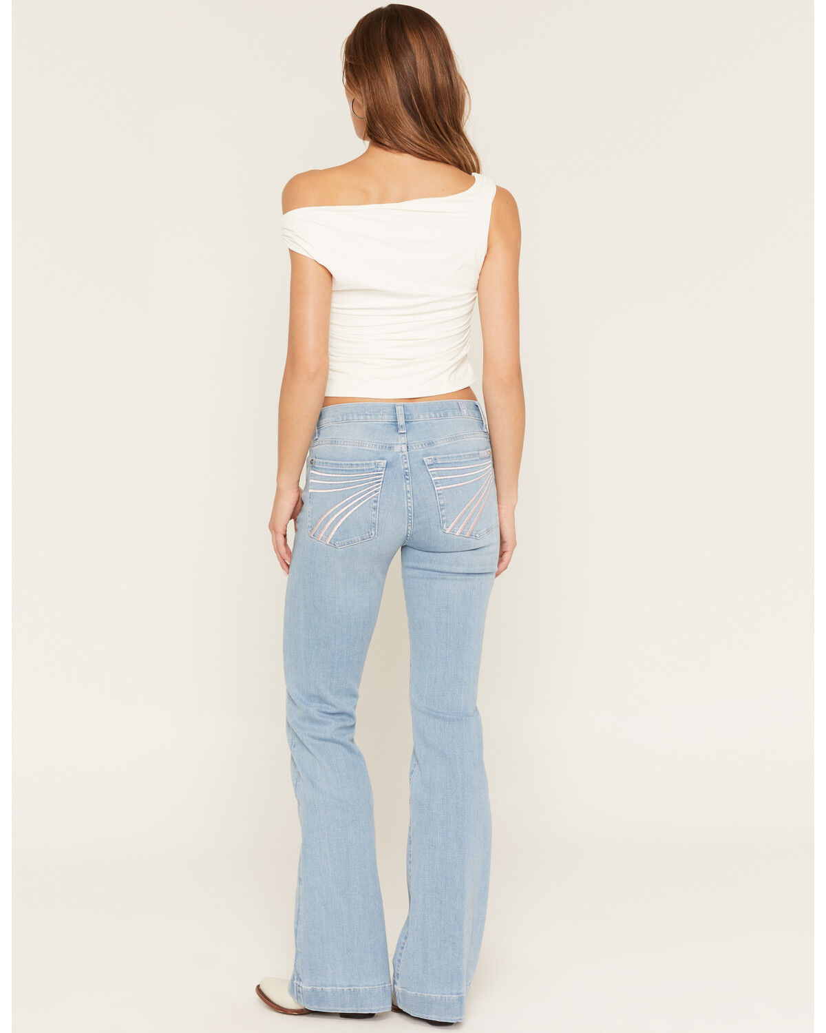 Image #1 - 7 For All Mankind Women's Light Wash Mid Rise Slim Trouser Stretch Denim Jeans, Light Wash, hi-res