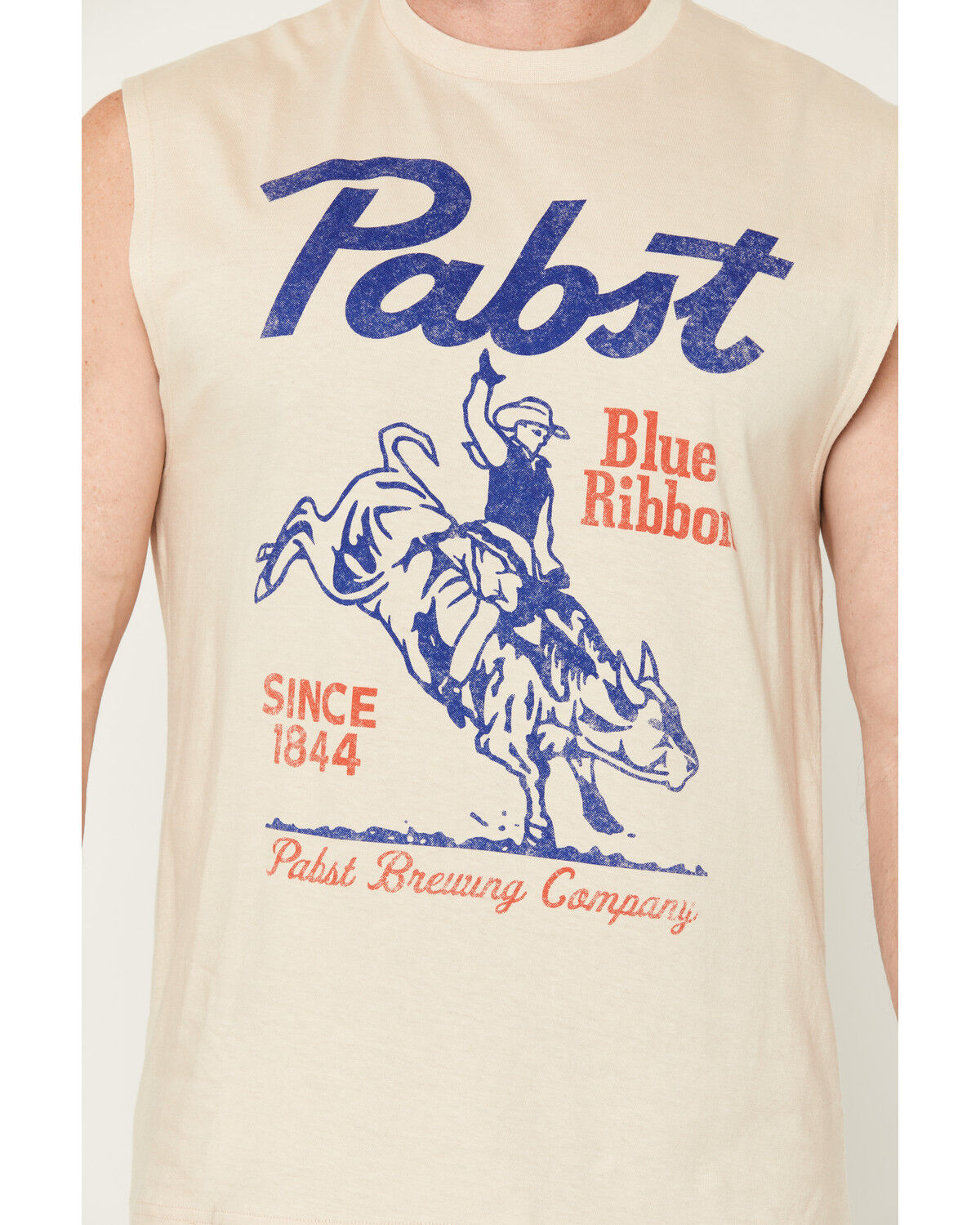 Image #3 - PBR Men's Logo Graphic Muscle T-Shirt, Natural, hi-res