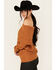 Image #2 - Shyanne Women's Off The Shoulder Cable Knit Sweater, Gold, hi-res