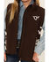 Image #3 - Cowgirl Hardware Girls' Cow Print Accent Vest, Chocolate, hi-res