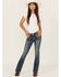 Image #3 - Grace in LA Girls' Medium Wash Stretch Bootcut Jeans, Medium Wash, hi-res