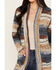 Image #3 - Cleo + Wolf Women's Long Striped Cardigan Sweater , Blue, hi-res