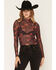 Image #1 - Rock & Roll Denim Women's Icon Long Sleeve Mesh Top, Black, hi-res