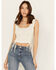 Image #1 - Shyanne Women&rsquo;s Pointelle Cinch Front Tank, White, hi-res