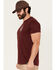 Image #3 - Troll Co Men's Winged Support Short Sleeve Graphic T-Shirt , Maroon, hi-res