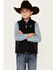 Image #1 - Ariat Boys' Solid Black New Team Softshell Zip-Front Vest, Black, hi-res