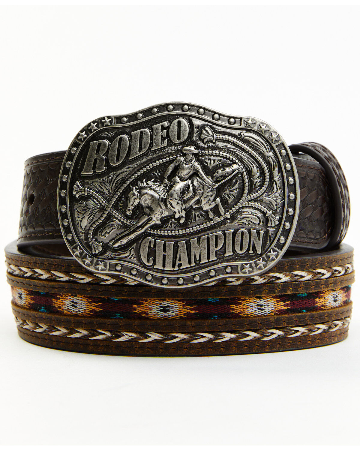 Cody James Boys' Rodeo Champion Belt, Dark Brown, hi-res