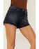 Image #2 - Shyanne Women's Mid Rise 3 1/2" Released Hem Shorts, Dark Wash, hi-res