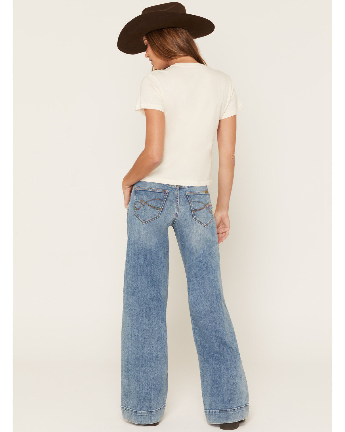 Image #3 - Ariat Women's Vilma Medium Wash Revel High Rise Wide Leg Ultrastretch Denim Jeans, Medium Wash, hi-res