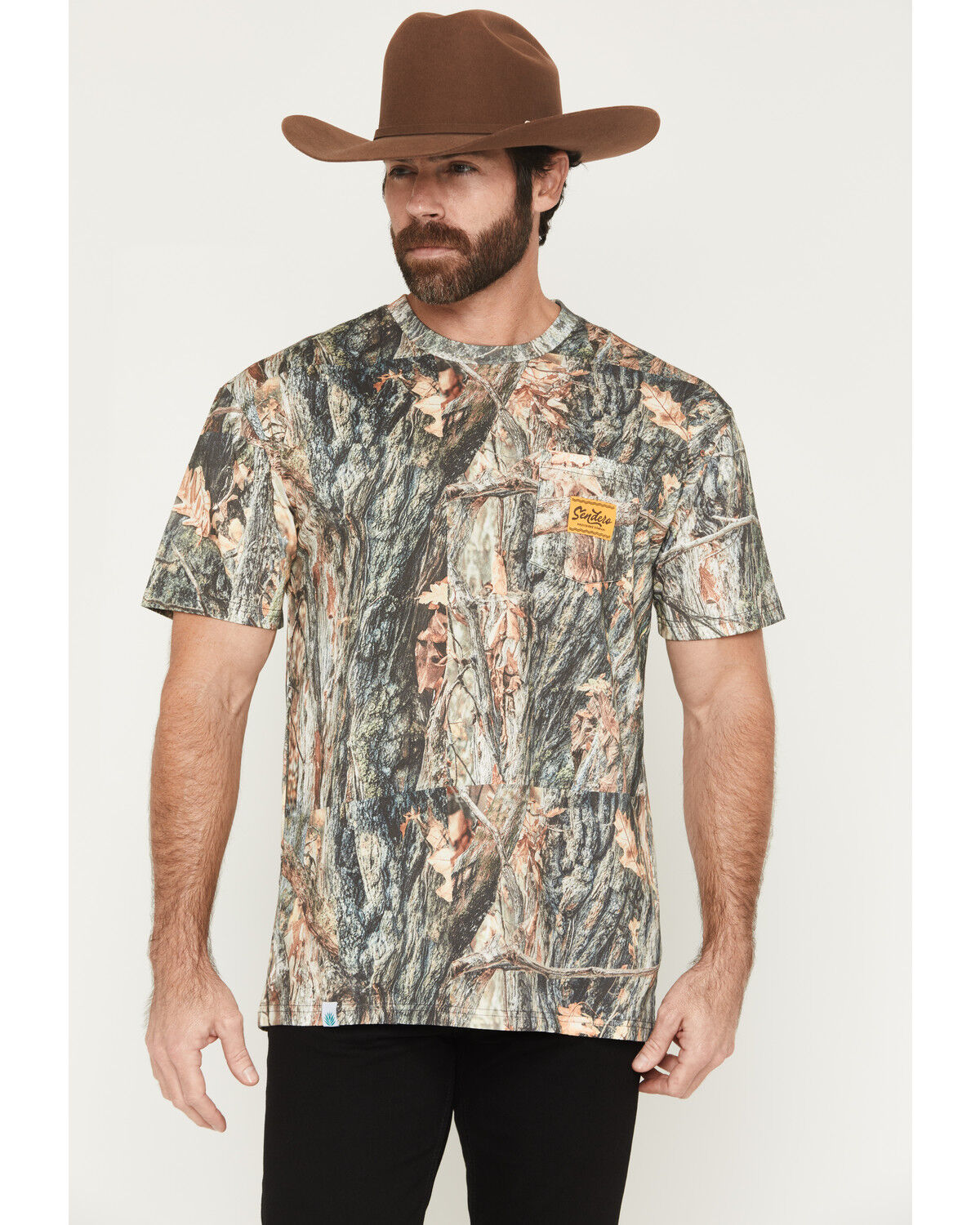 Image #1 - Sendero Provisions Men's Camo Print Logo Short Sleeve Pocket T-Shirt, Camouflage, hi-res