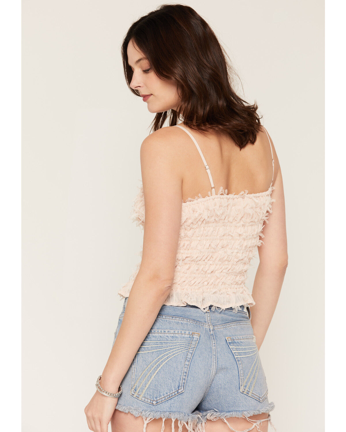 Image #4 - Miss Me Women's Ruffle Tank Top, Pink, hi-res