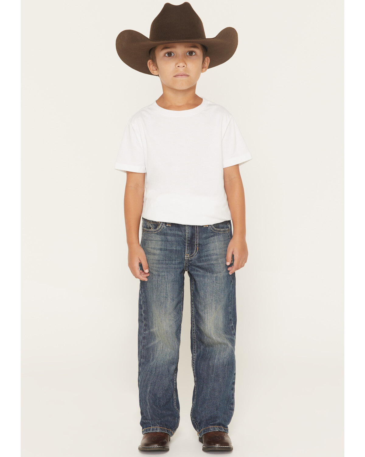 Image #1 - Cody James Little Boys' Texas Dark Wash Relaxed Bootcut Stretch Denim Jeans, Dark Wash, hi-res