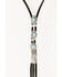 Image #2 - Shyanne Women's Leather Layered Turquoise Beaded & Silver Concho Fringe Charm Necklace, Silver, hi-res