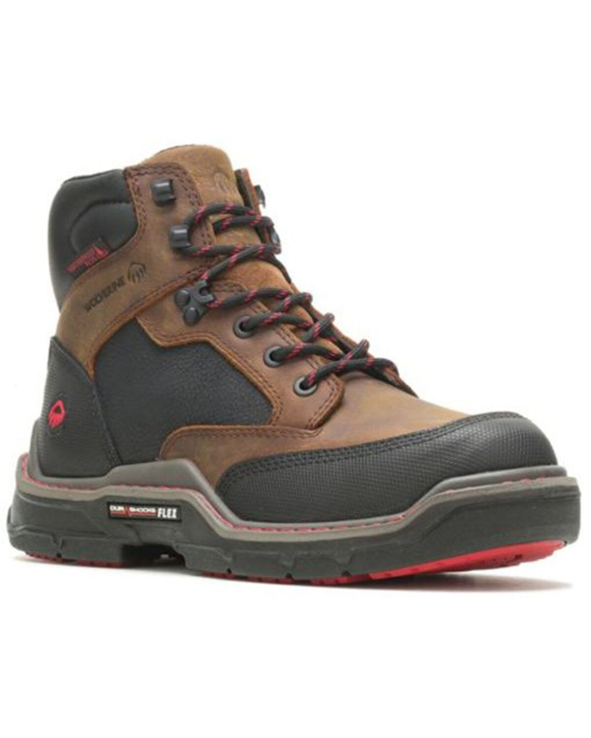 Wolverine Men's Raider DuraShocks&reg; 6" Waterproof Work Boots - Composite Toe, Brown, hi-res