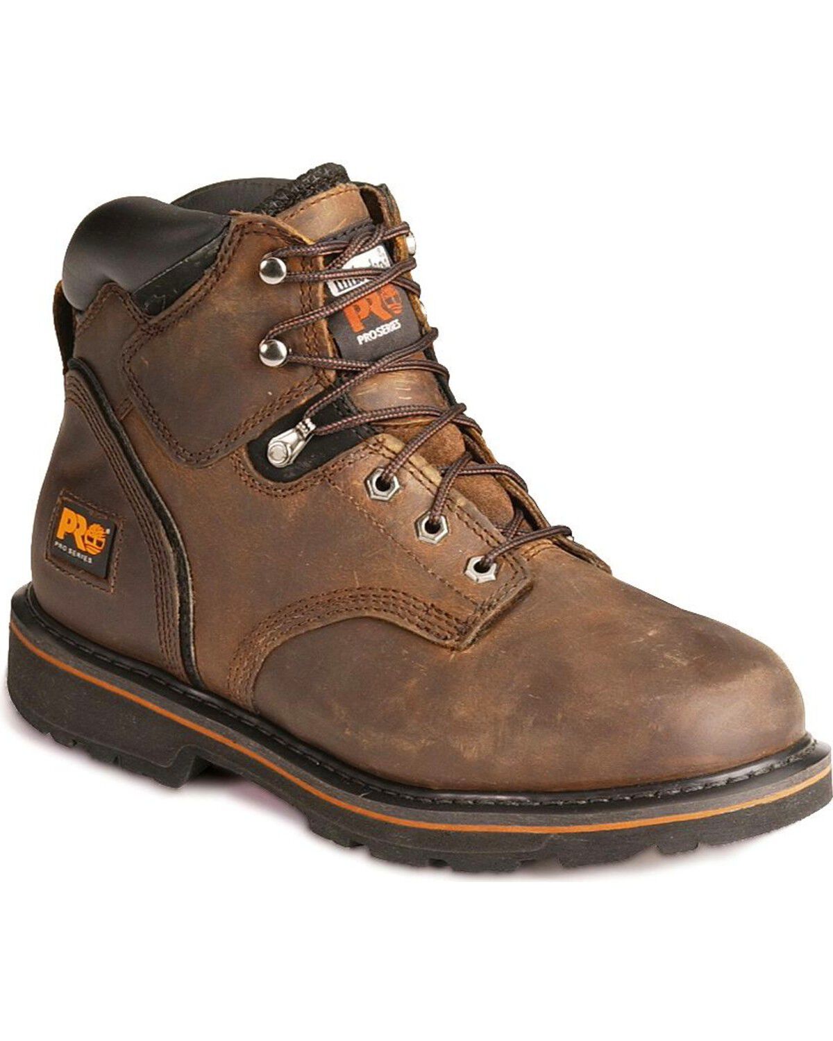 Image #1 - Timberland PRO Men's Pit Boss 6" Lace-Up Work Boots - Soft Toe, Brown, hi-res