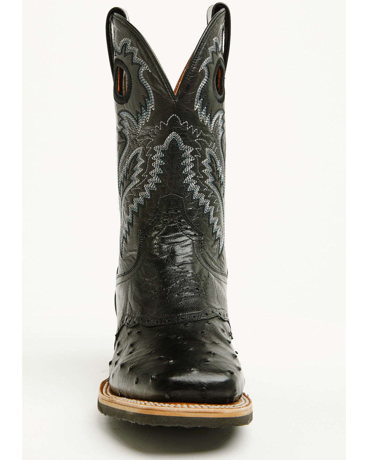 Image #4 - Dan Post Men's Exotic Full Quill Ostrich Martel Western Boots - Broad Square Toe, Black, hi-res