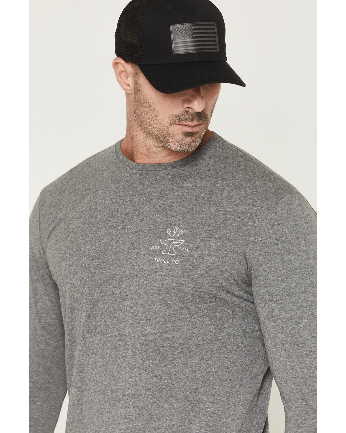 Image #3 - Troll Co Men's Twisting Wrenches Long Sleeve Graphic Work T-Shirt, Charcoal, hi-res