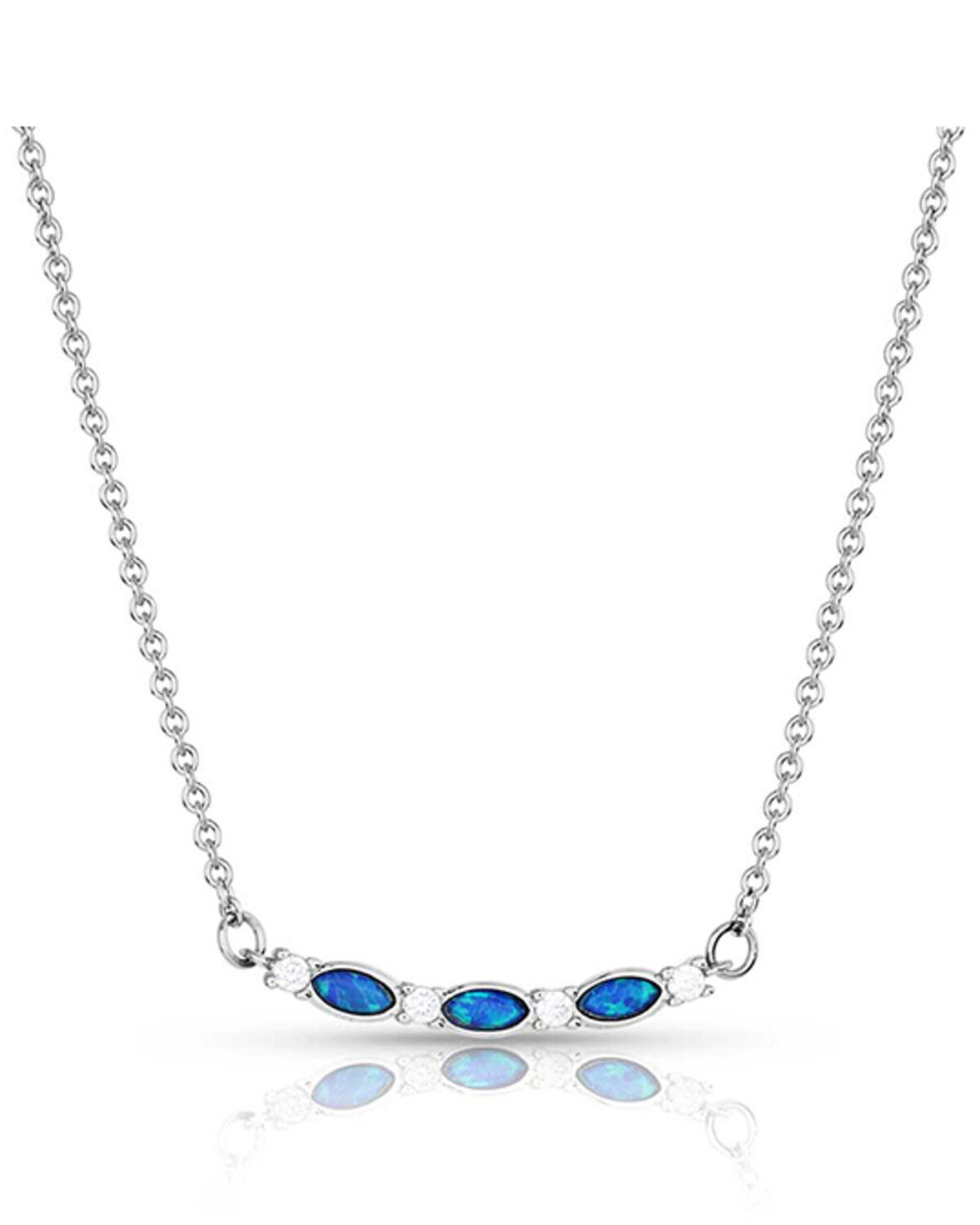 Montana Silversmiths Women's Moonlit Night Crystal Opal Necklace, Silver, hi-res