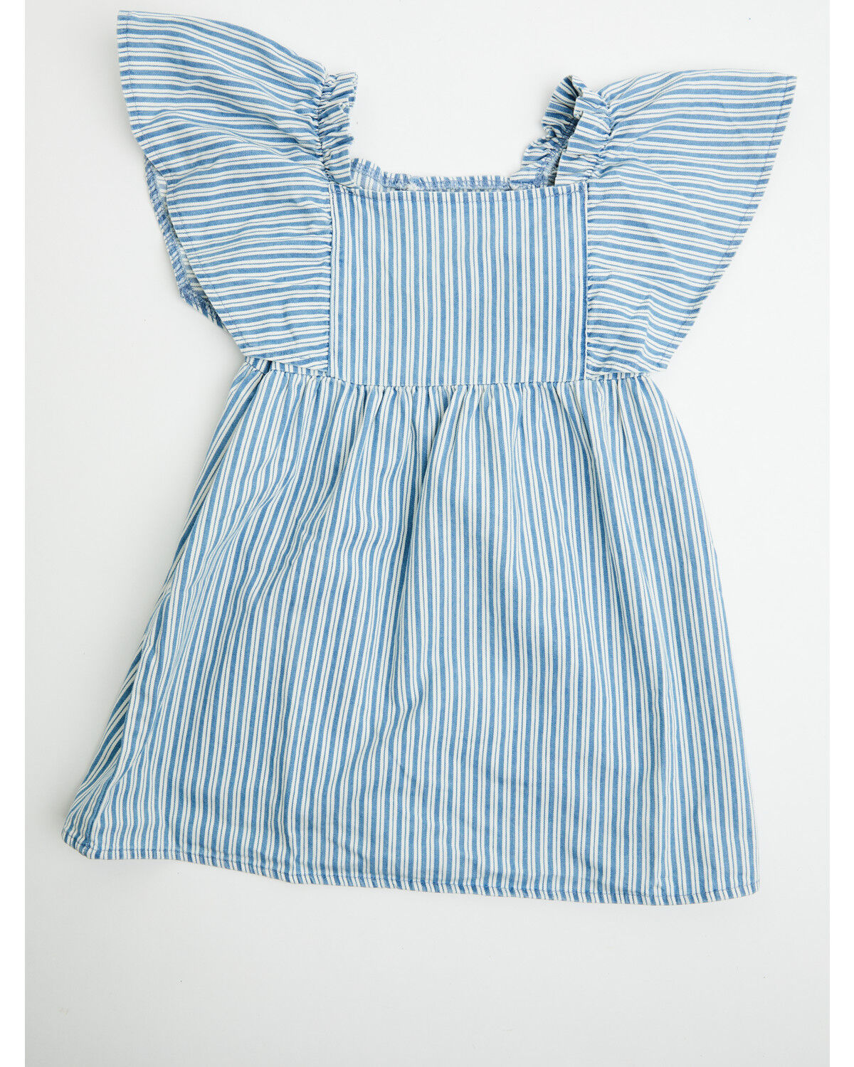 Image #1 - Wrangler Toddler Girls' Striped Short Sleeve Denim Dress, Blue, hi-res
