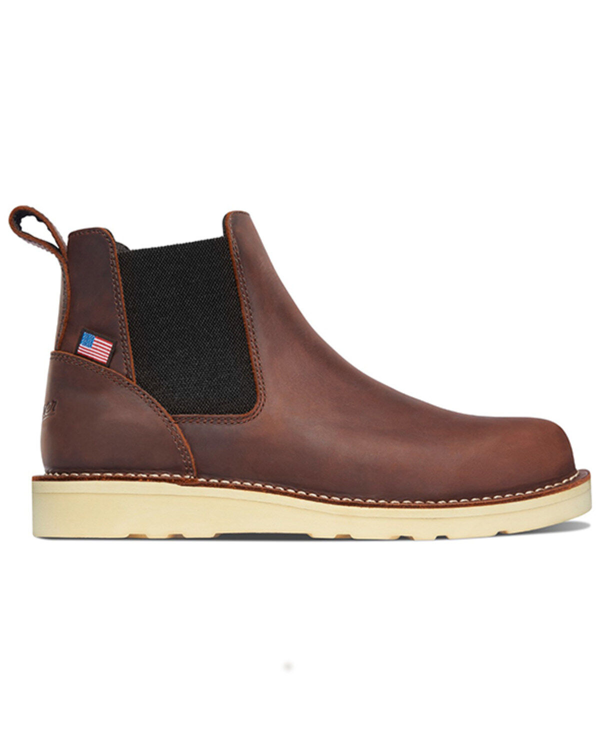 Image #2 - Danner Men's 6" Bull Run Chelsea Wedge Work Boots - Steel Toe, Brown, hi-res