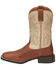 Image #3 - Justin Men's Canter Performance Western Boots - Broad Square Toe, Brown, hi-res