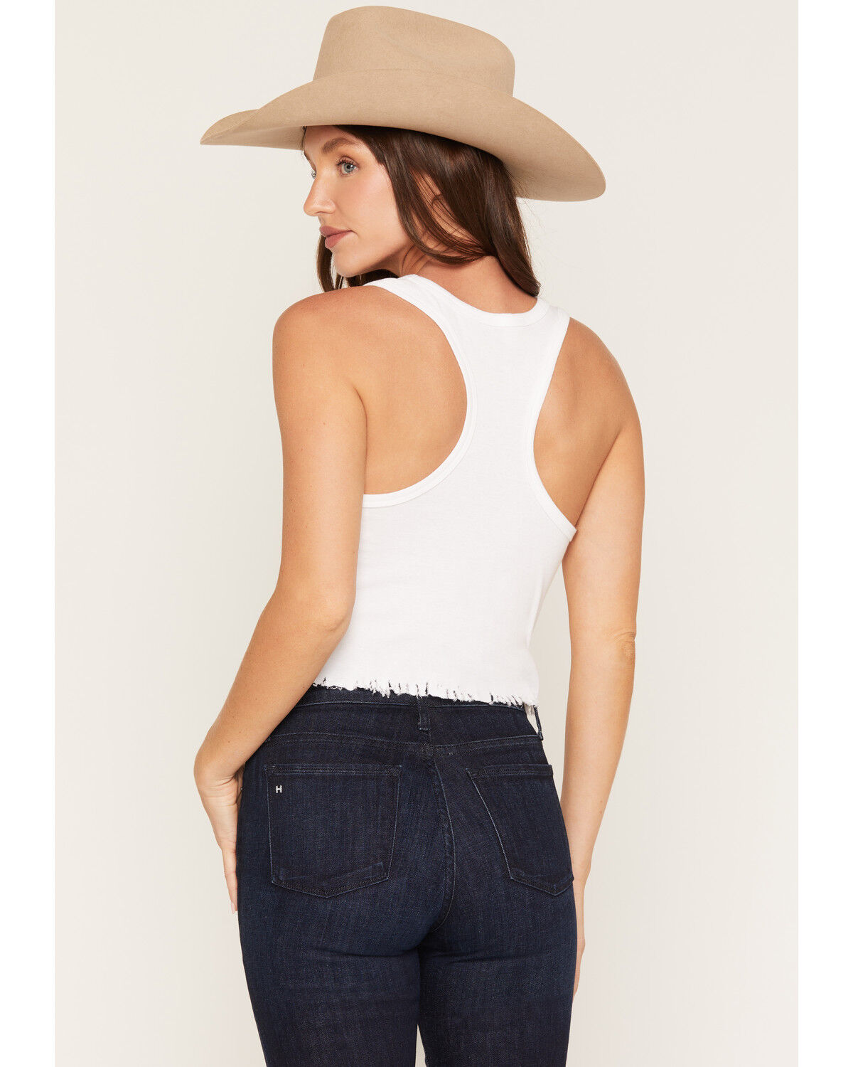 Image #4 - Morgan Wallen Women's Ripped Solid Cropped Tank Top, White, hi-res