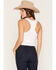 Image #4 - Morgan Wallen Women's Ripped Solid Cropped Tank Top, White, hi-res