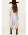 Image #4 - Shyanne Girls' Striped Button Down Dress and Scrunchie Set, Blue, hi-res