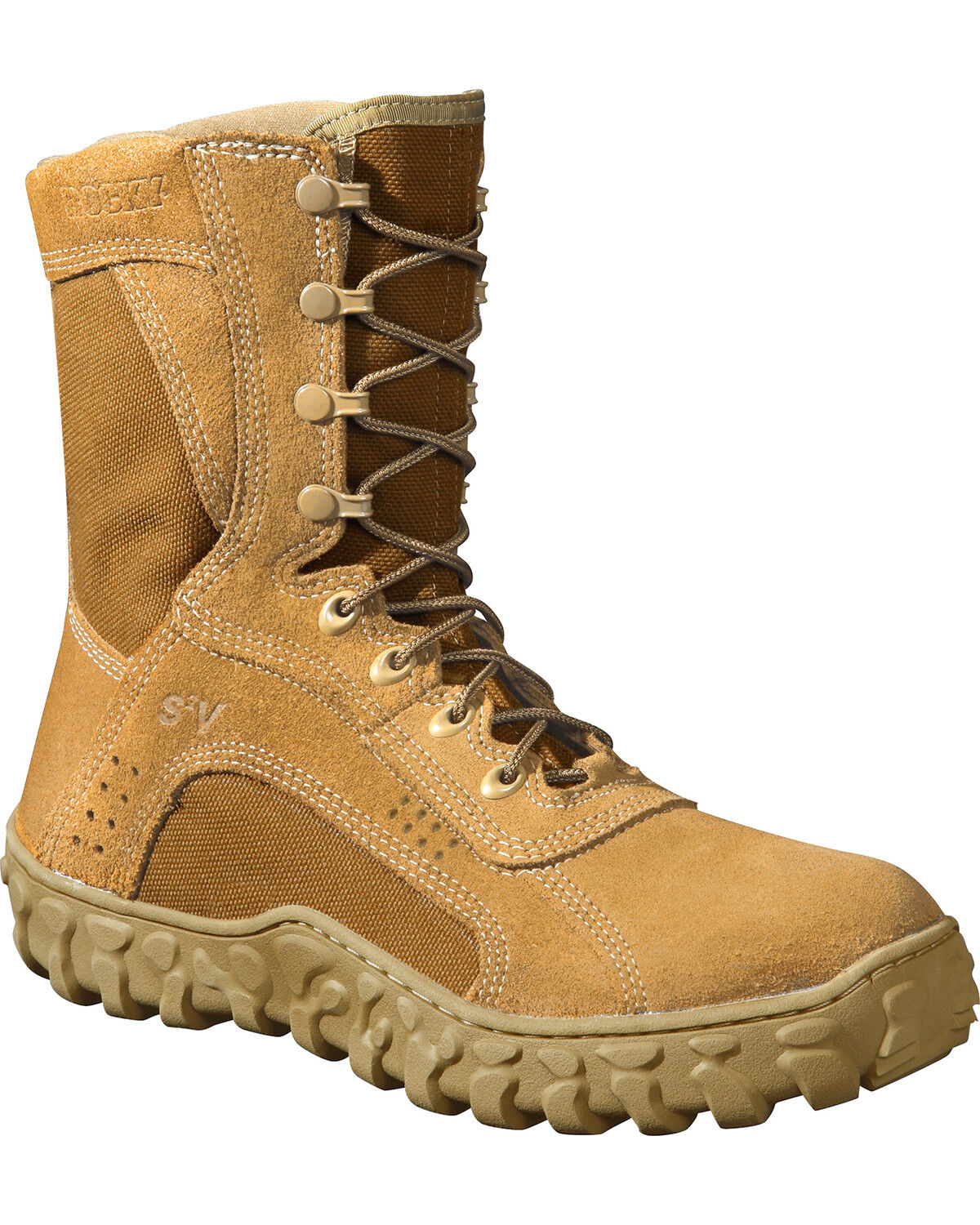 Rocky S2V Tactical Military Boots - Steel Toe, Brown, hi-res