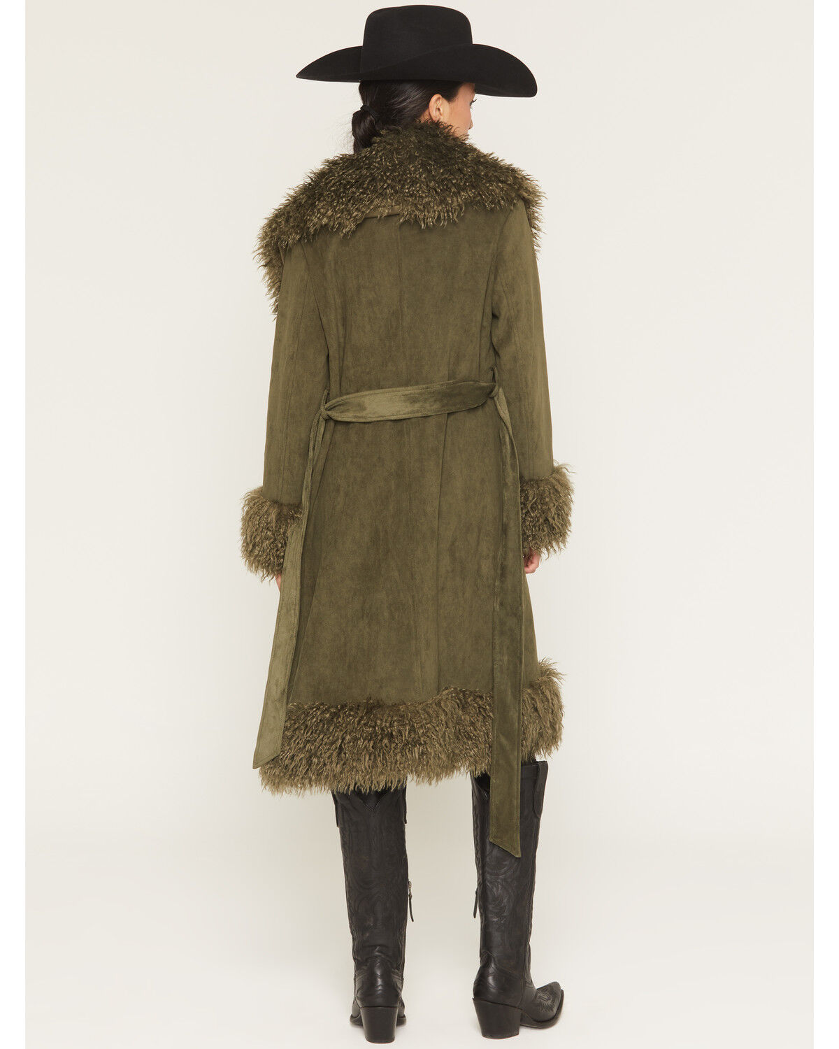 Image #4 - Azalea Wang Women's Gilda Faux Suede Coat, Olive, hi-res