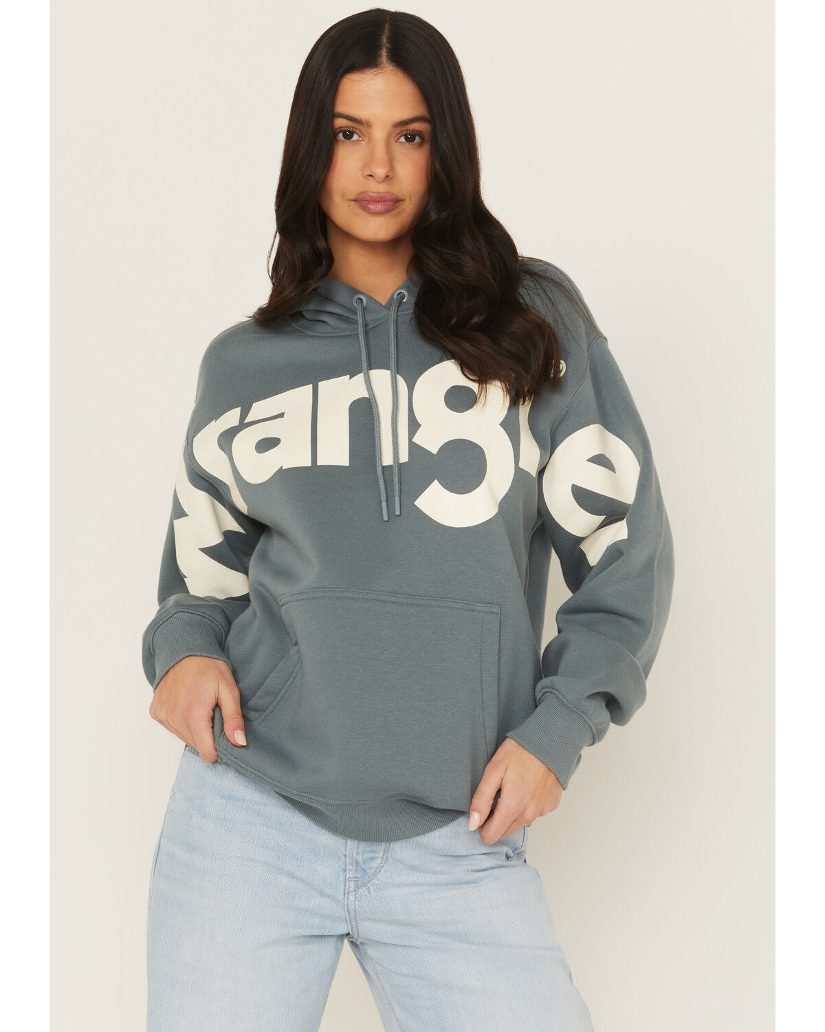 Image #1 - Wrangler Retro Women's Logo Hoodie, Blue, hi-res