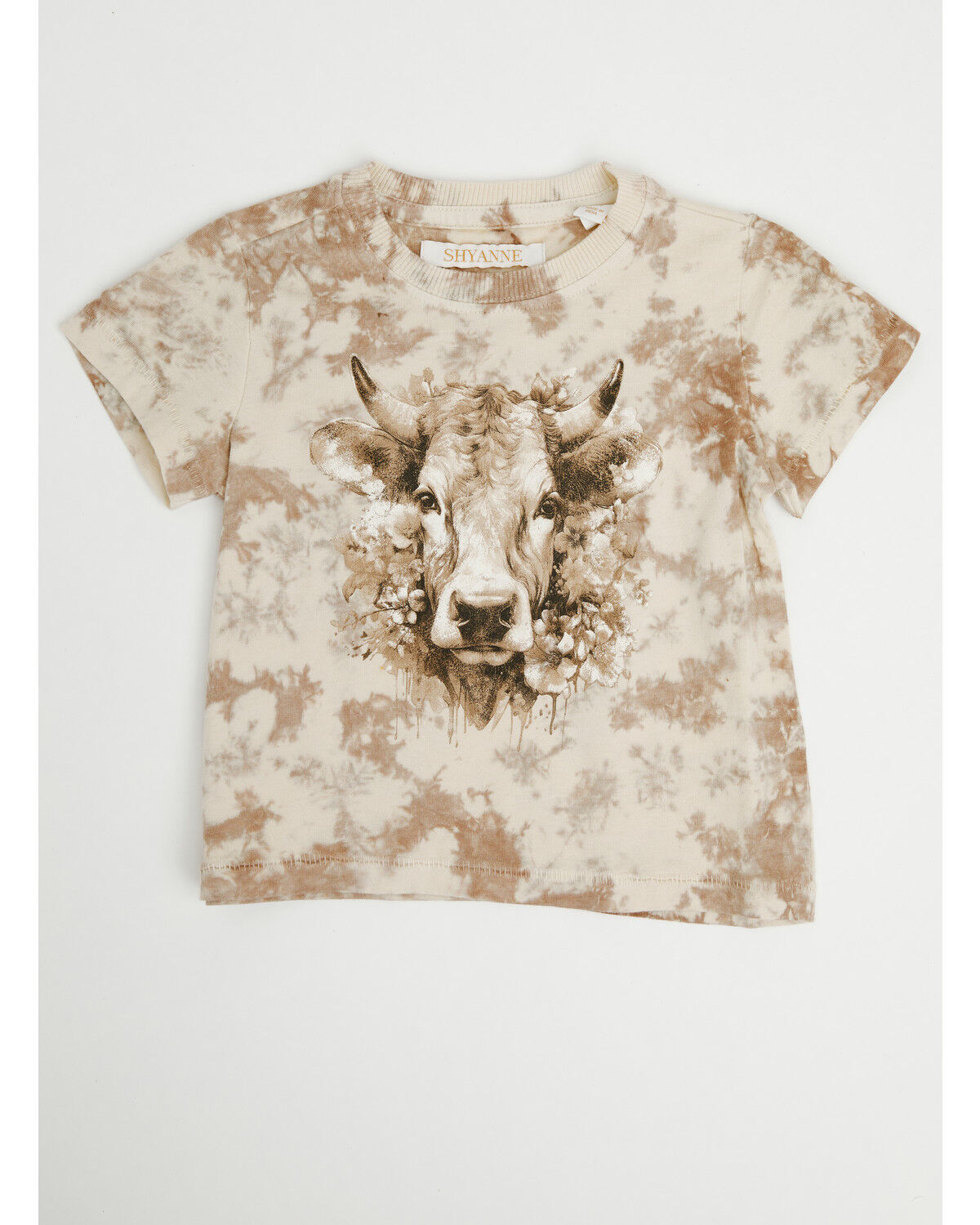 Shyanne Toddler Girls' Hazel Short Sleeve Graphic Tee, Cream, hi-res